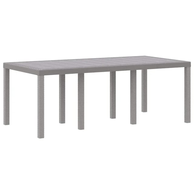vidaXL Gartentisch Hellgrau 200 x 100 x 73 cm Poly-Rattan 871691