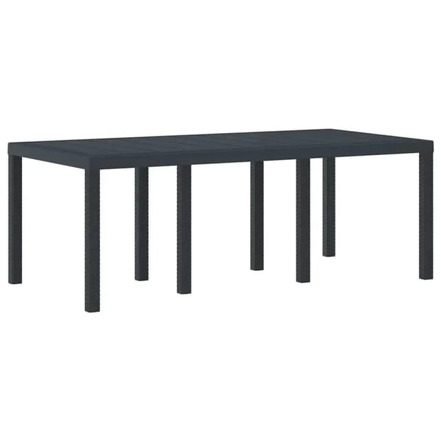 vidaXL Gartentisch Anthrazit 200 x 100 x 73 cm Poly-Rattan 871688