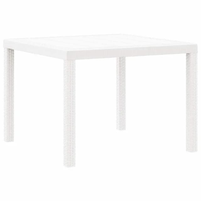 vidaXL Gartentisch Weiß 100 x 100 x 73 cm Poly-Rattan 871682