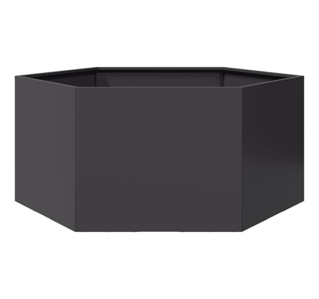vidaXL Pflanzkübel Schwarz Sechseckig 104x90x45 cm Stahl 851129