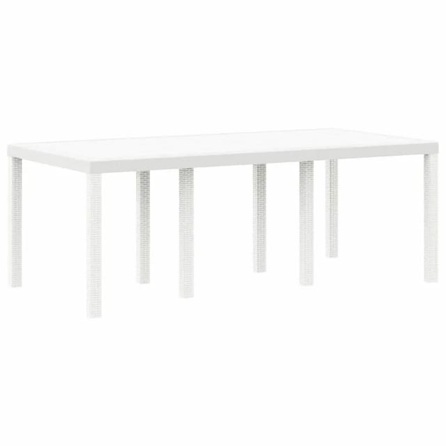 vidaXL Gartentisch Weiß 200 x 100 x 73 cm Poly-Rattan 871690