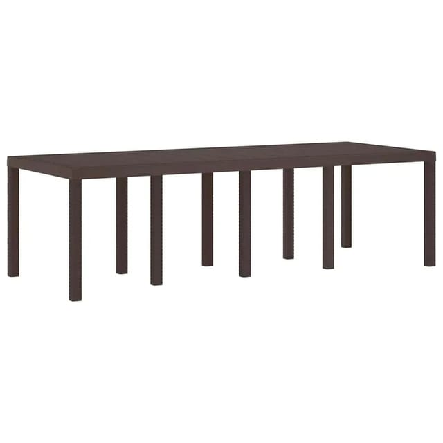 vidaXL Gartentisch Braun 250 x 100 x 73 cm Poly-Rattan 871693