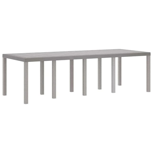 vidaXL Gartentisch Hellgrau 250 x 100 x 73 cm Poly-Rattan 871695