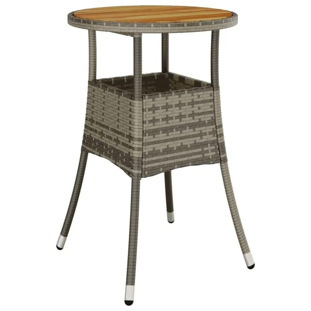 vidaXL Gartentisch Ø60x75 cm Akazienholz und Poly Rattan Grau 310603