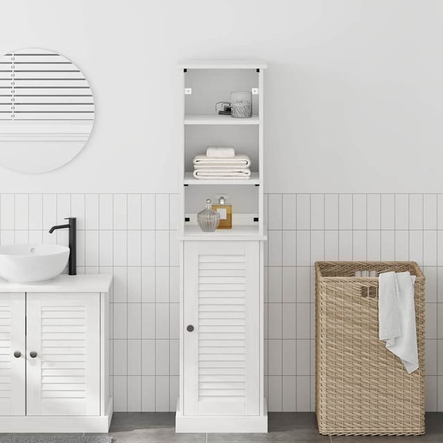 vidaXL Badezimmermöbel Set VIGO Braun und Weiß 37 x 34 x 150 cm 3328532