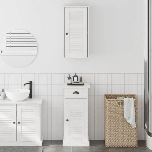 vidaXL Badezimmermöbel Set VIGO 2-Tlg Braun und Weiß 37 x 34 x 80 cm 3328538