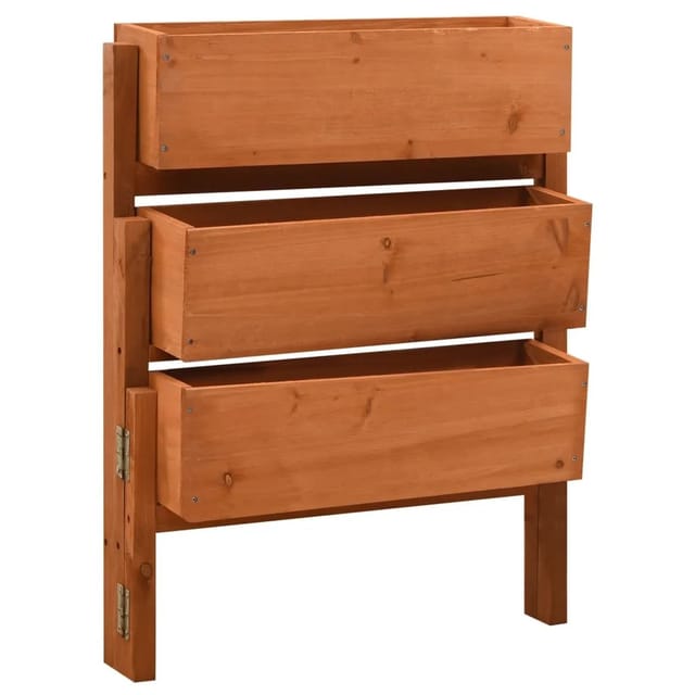 vidaXL Pflanzkübel Klappbar Orange 60x14x75 cm Massivholz Tanne 314840