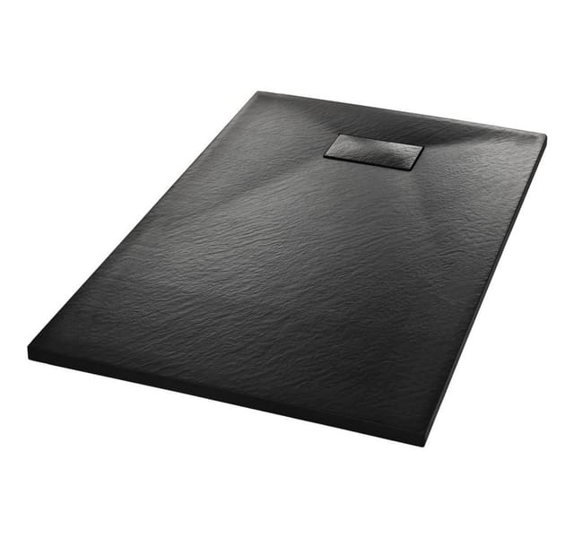 vidaXL Duschwanne SMC Schwarz 100x80 cm 144781