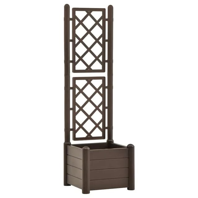 vidaXL Pflanzkübel mit Spalier 43x43x142 cm PP Mokka 313980