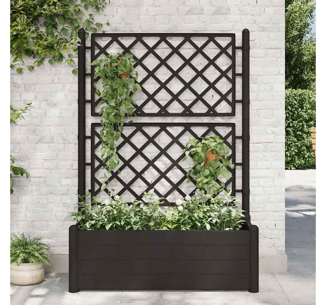vidaXL Pflanzkübel mit Spalier 100x43x142 cm PP Anthrazit 313985