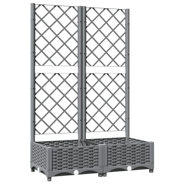 vidaXL Pflanzkübel mit Rankgitter Hellgrau 80x40x121,5 cm PP 153271