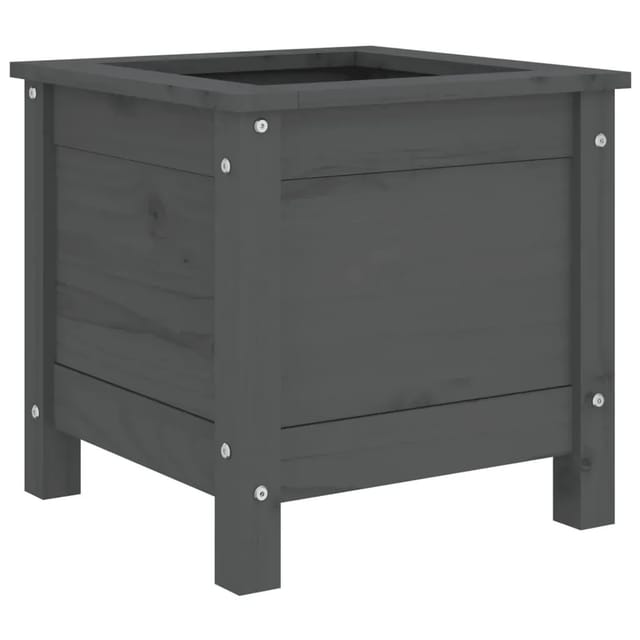 vidaXL Pflanzkübel Grau 40x40x39 cm Massivholz Kiefer 825249