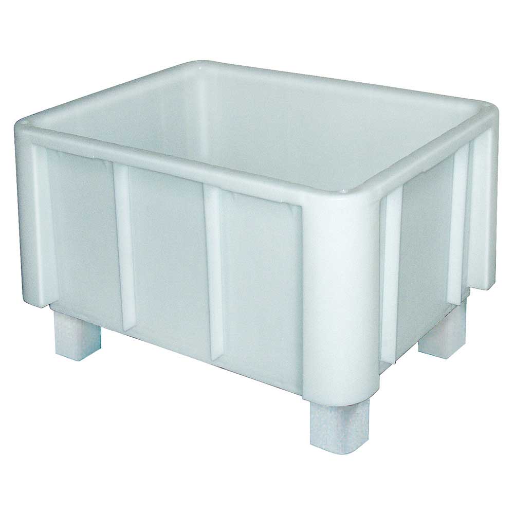 Brb Eurobehälter, Stapelbar - Für Schwere Lasten, Lxbxh 800x600x510 Mm, Lebensmittelecht, Weiß, Mit 4 Füßen