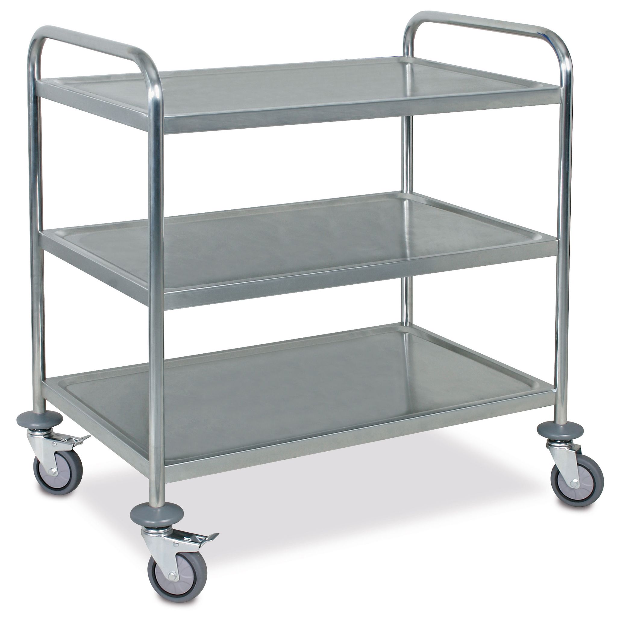 Brb Edelstahl-servierwagen, 3 Etagen, Lxbxh 860x540x940 Mm, Tragkraft 150kg