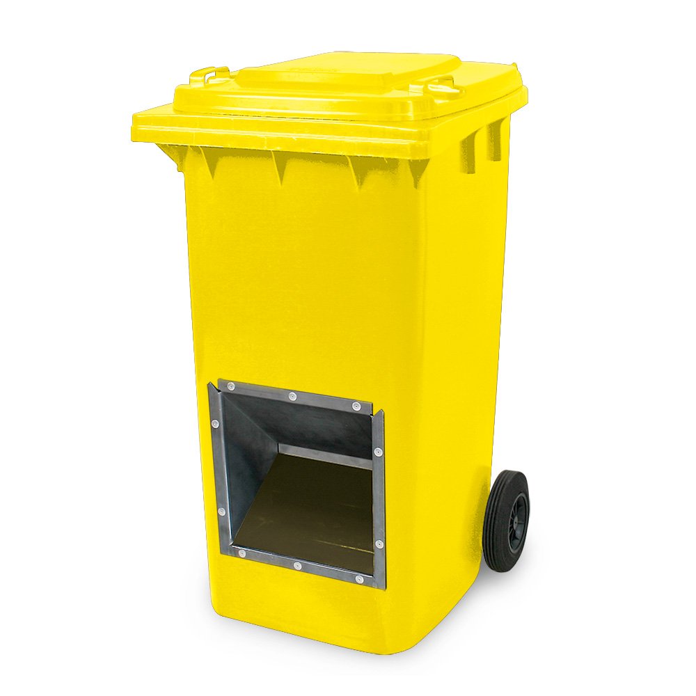 Brb Mobiler Streugutbehälter, Streusalzbehälter 240 Liter, Mit Entnahmeöffnung, Auch Für Streusplit, Gelb