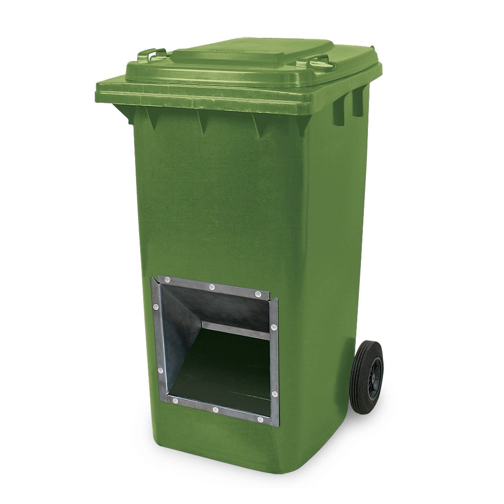 Brb Mobiler Streugutbehälter, Streusalzbehälter 240 Liter, Mit Entnahmeöffnung, Auch Für Streusplit (grün)