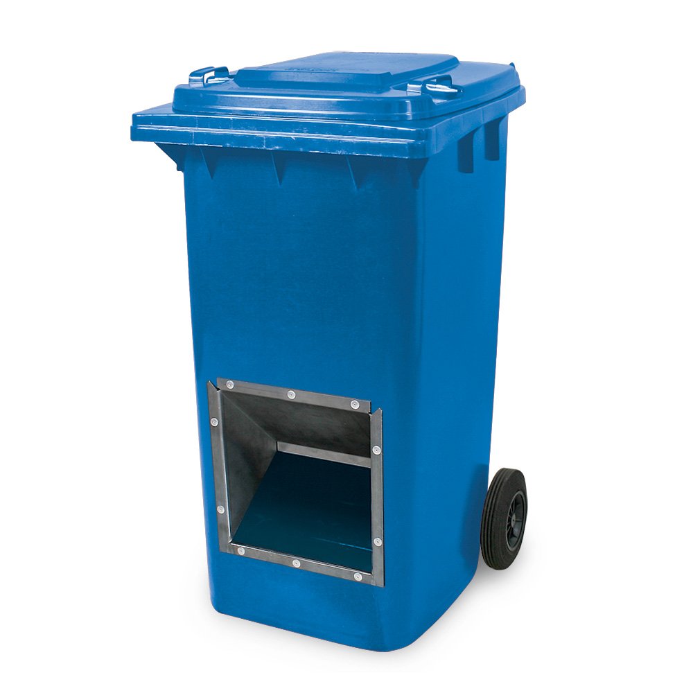 Brb Mobiler Streugutbehälter, Streusalzbehälter 240 Liter, Mit Entnahmeöffnung, Auch Für Streusplit (blau)