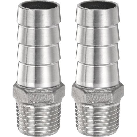 Ccykxa2 Stück Edelstahl-schlauchverbinder Mit Widerhaken, 0,8" (20 Mm), 1/2"-außengewinde, Schlauchanschluss, Schlauchkupplung Mit Widerhaken