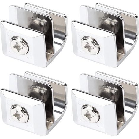 Ccykxa Set Mit 4 Bohrfreien Glastürgriffen Für Vitrinen, Schränke Und Schubladen, Aus Zinklegierung, Geeignet Für 6 Mm Bis 12 Mm Glas