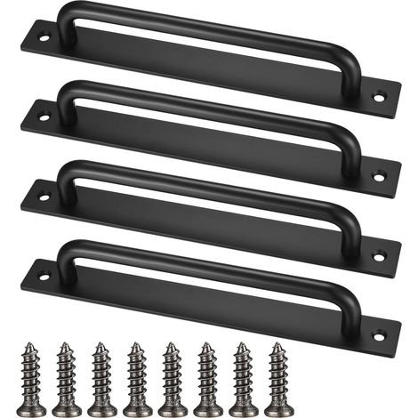 Ccykxa4 Scheunentürgriff-set, Schwarzer Schiebetürgriff, Robuste Türgriffe Mit Schrauben, Schranktürgriffe Aus Aluminium