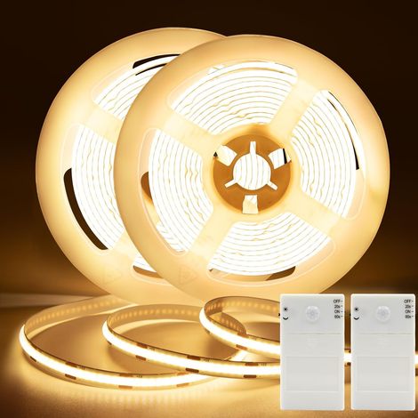 Ccykxa 2er-pack Batteriebetriebene Bewegungsmelder-lichtleisten, 2 M, 640 Hochleistungs-leds Mit Schrankbeleuchtungsmodus, Warmweiß 2700 K