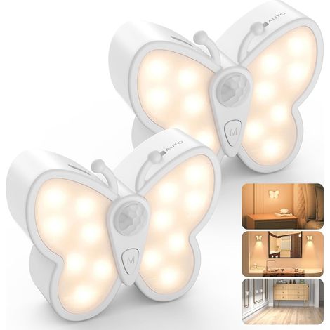 Ccykxa Bewegungsmelderlampe, Wiederaufladbare Schmetterlings-wunderlampe Mit 1200 Stunden Leuchtdauer, Automatischer Ein-/ausschaltfunktion, Abnehmbarem Magneten Und Klebefunktion Für Kinder
