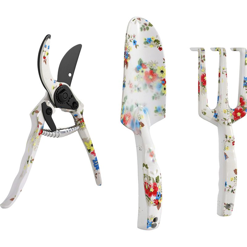 Set Gartengeräte 3-teilig Aus Aluminium Mit Gartenschere, Truelle De Jardin, Râteau À Main, Ideal Für Taille