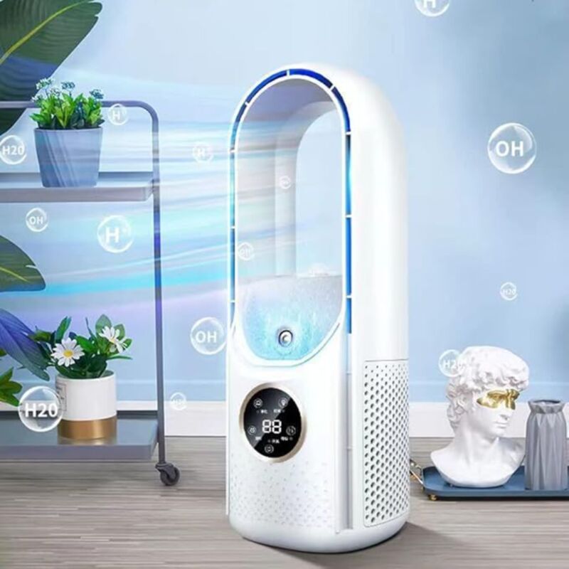 Ulisem – Standventilator Ohne Rotorblätter Mit 6 Geschwindigkeitsstufen – Leistungsstarker Motor – Kinder- Und Haustiersicheres Design – Geeignet Für Verschiedene Räume