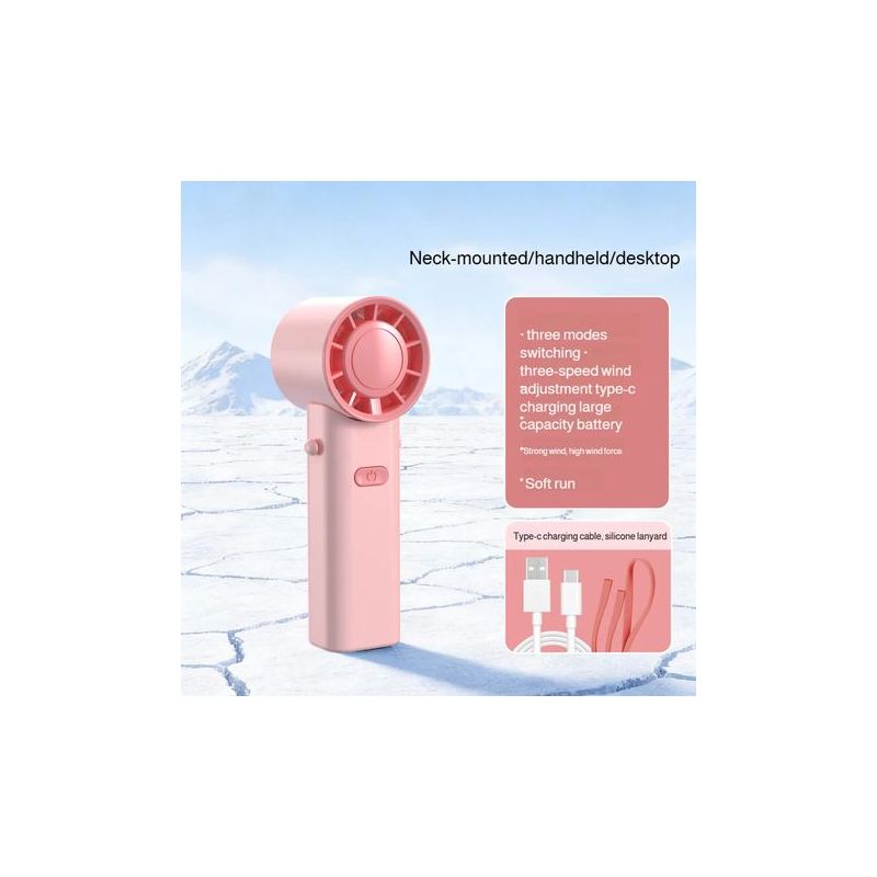 Mini-hochgeschwindigkeits-taschenventilator, 500-mah-akku, Usb-anschluss – Pink