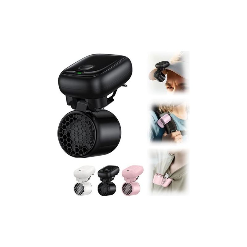 Wiederaufladbarer Mini-clip-ventilator Für Unterwegs (schwarz)