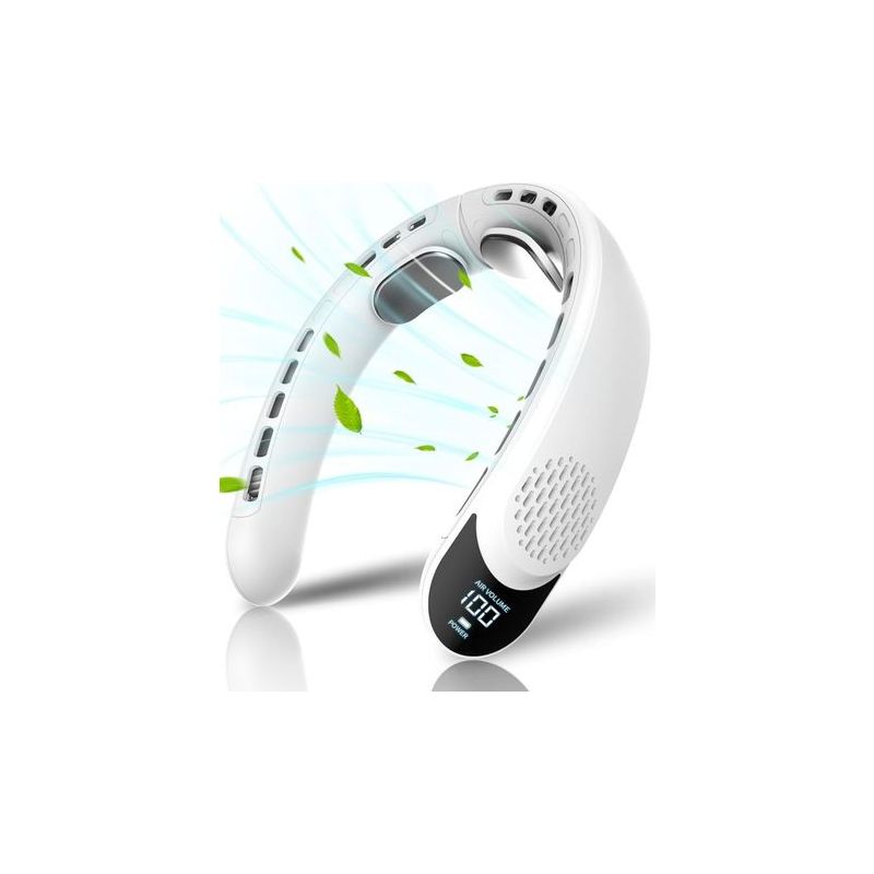 4000-mah-nackenventilator Ohne Rotorblätter, Wiederaufladbar Mit Led-anzeige Und 360°-kühlung, Weiß