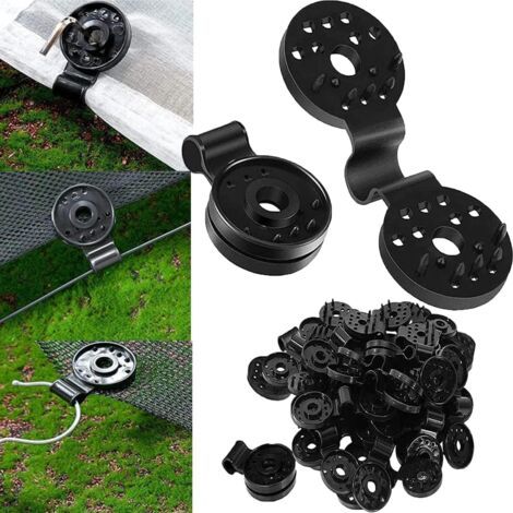 Aougo – Packung Mit 50 Befestigungsclips Für Sonnensegel – Uv-beständige Abs-clips – Schnelle Und Effiziente Befestigung Von Planen Und Netzen