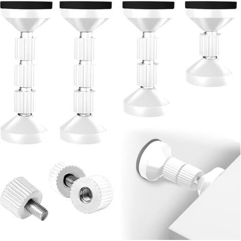 Set Mit 4 Verstellbaren Gewinde-anti-wackel-kopfteilstoppern Für Bettgestell, Wand, Kopfteil, Anti-wackel-befestigung Für Betten, Kleiderschränke, Sofas 95 Bis 110 Mm (weiß)