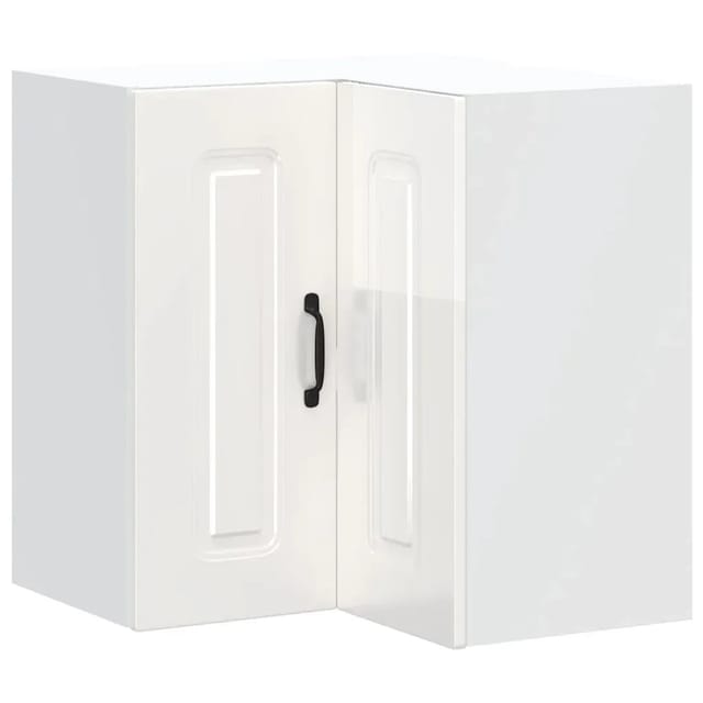 vidaXL Küchen-Eckhängeschrank Kalmar Hochglanz-Weiß Holzwerkstoff 853619