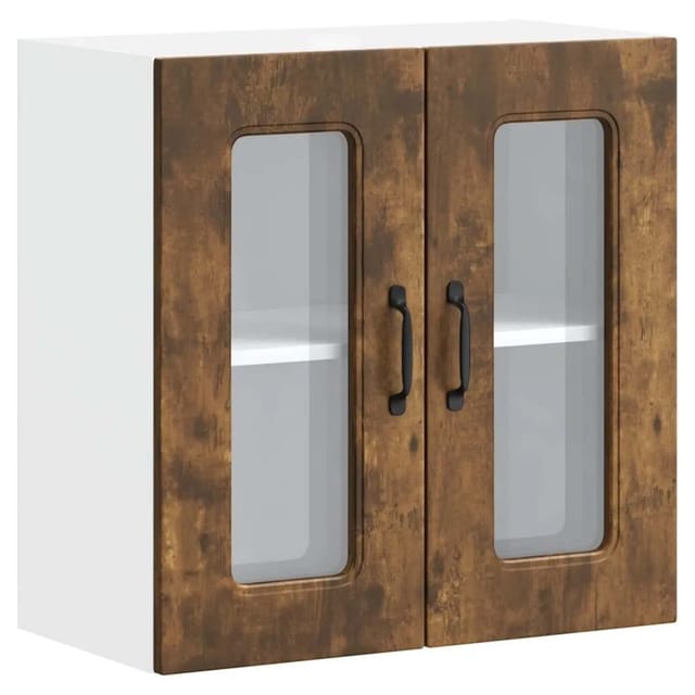 vidaXL Küchen-Hängeschrank mit Glastür Kalmar Räuchereiche Holzwerkstoff 853672