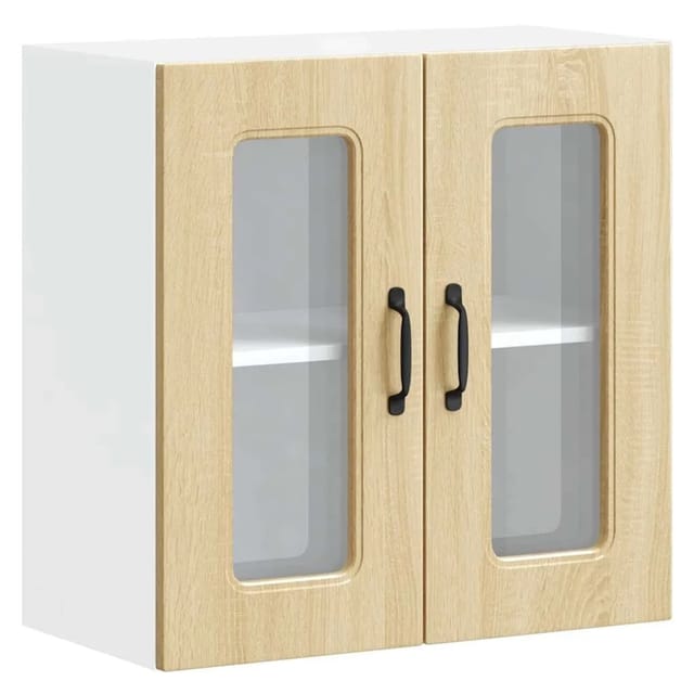 vidaXL Küchen-Hängeschrank mit Glastür Kalmar Sonoma-Eiche Holzwerkstoff 853670