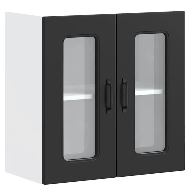 vidaXL Küchen-Hängeschrank mit Glastür Kalmar Schwarz Holzwerkstoff 853668