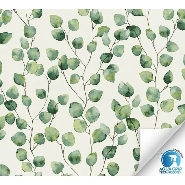 AS-Creation Vliestapete Eukalyptus Vorgeleimt 10,05 m x 0,53 m Weiß-Grün FSC®