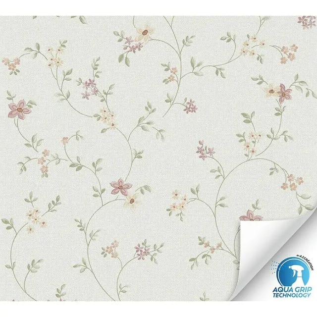 AS-Creation Vliestapete Blüten Vorgeleimt 10,05 m x 0,53 m Creme-Rosa FSC®