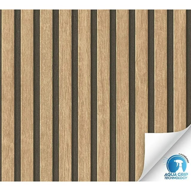 AS-Creation Vliestapete Holzpaneel Vorgeleimt 10,05 m x 0,53 m Braun FSC®