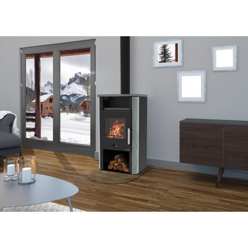 Wamsler Cube NS Kaminofen Naturstein Schwarz 6 kW
