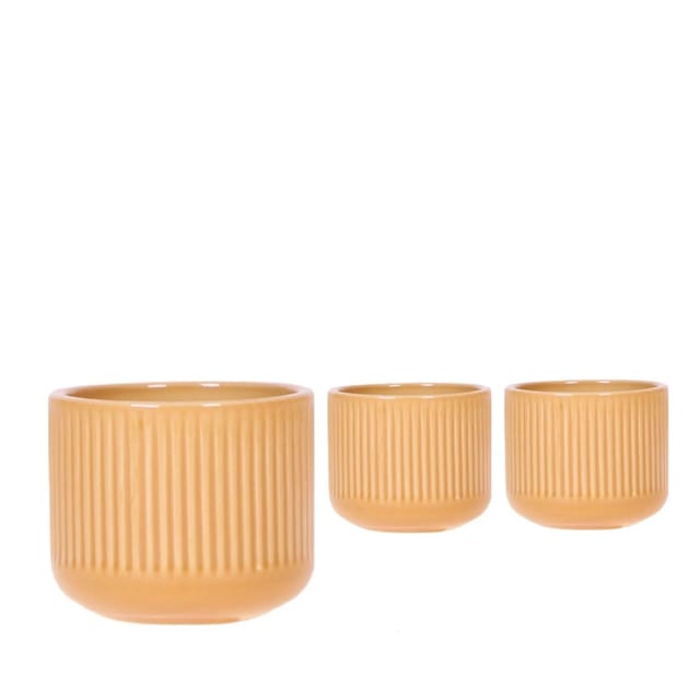 Keramik-Übertopf Flare Ocher Topf-Ø ca. 6 cm