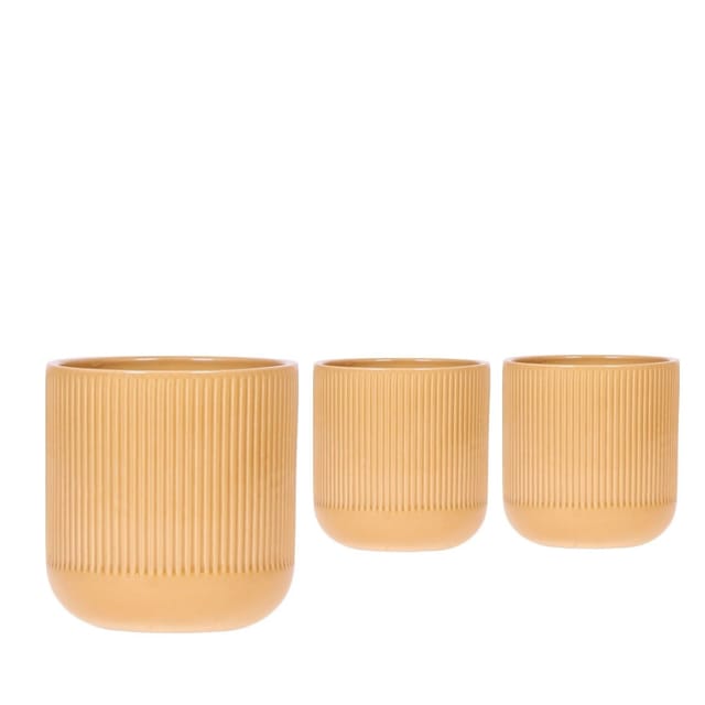 Keramik-Übertopf Flare Ocher Topf-Ø ca. 9 cm