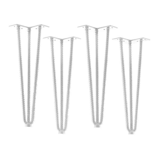 SOTECH 4 Stück Haarnadelbeine Baustahloptik Höhe 406 mm Industrial Look Weiß