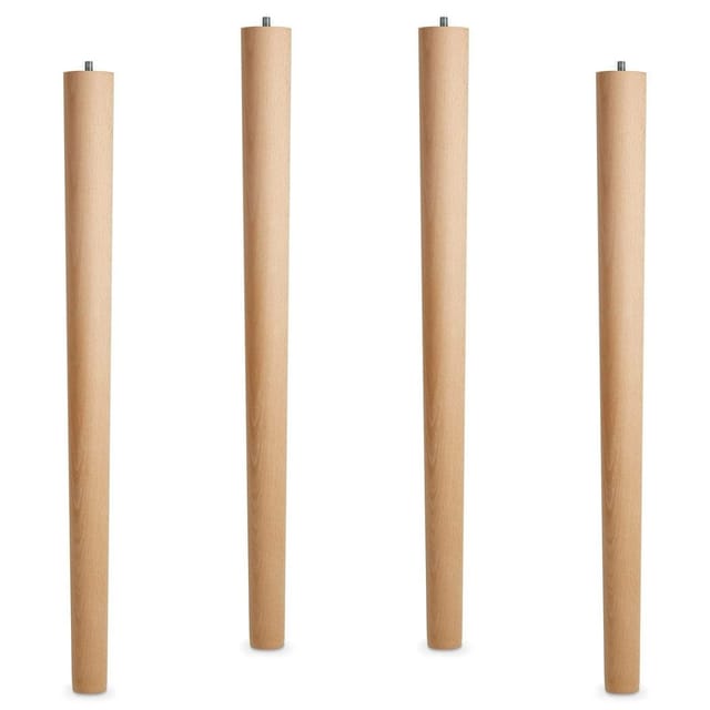 SOTECH 4 Stück Tischbeine Buche Massiv Ø60 mm Ø40 mm Höhe 710 mm