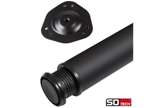 SOTECH 4 Stück Tischbeine Höhe 710 mm Ø76 mm Ø80 mm Stahl mit Schwarzer Oberfläche