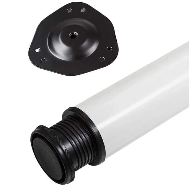 SOTECH 1 Stück Tischbein Höhe 710 mm Ø76 mm Ø80 mm Stahl mit Weißer Oberfläche