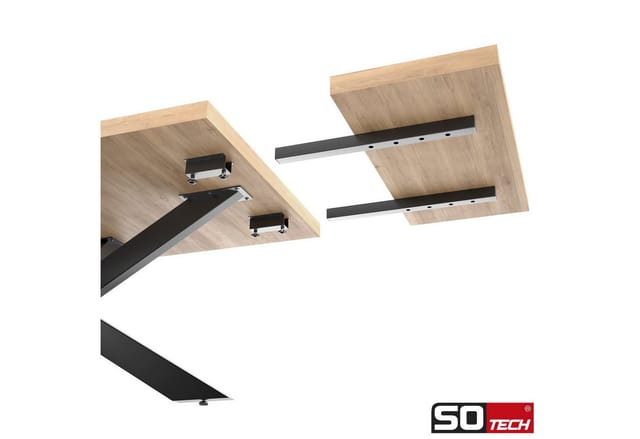 SOTECH 1 Paar Tischplattenverlängerung 600 x 40 x 40 mm Schwarz Inkl. Montageset