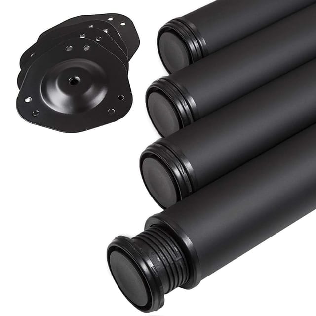 SOTECH 4 Stück Tischbeine Höhe 820 mm Ø76 mm Ø80 mm Stahl mit Schwarzer Oberfläche