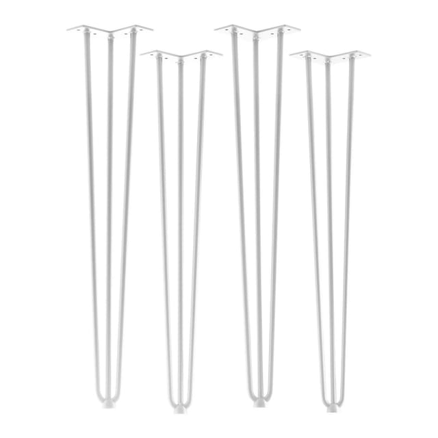 SOTECH 4 Stück Haarnadelbeine Baustahloptik Höhe 710 mm Weiß